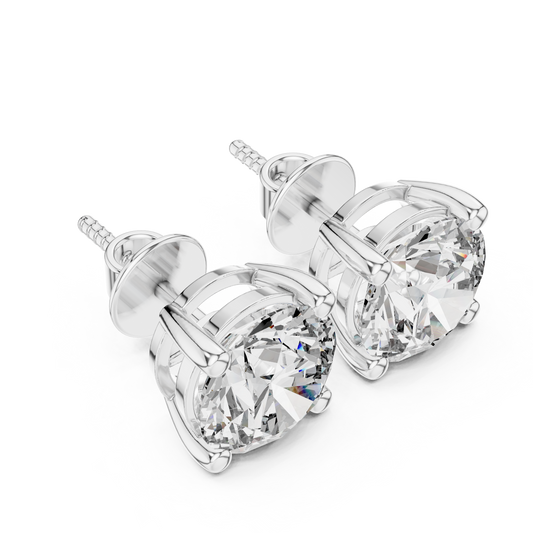 Classic Moissanite Silver Stud Earrings