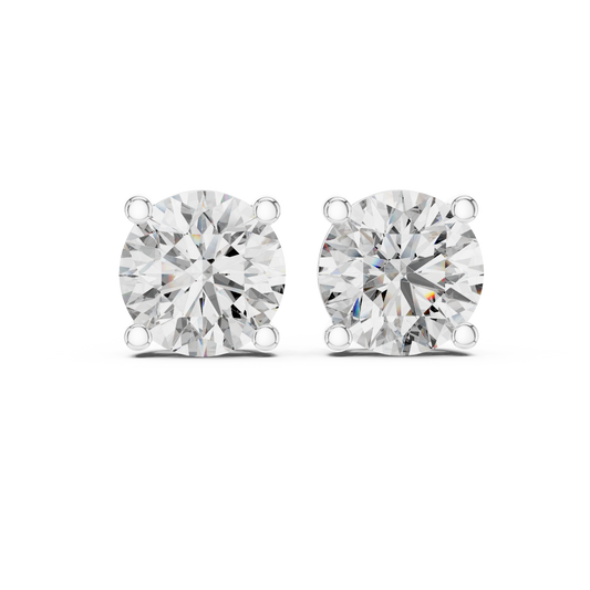 Classic Moissanite Silver Stud Earrings