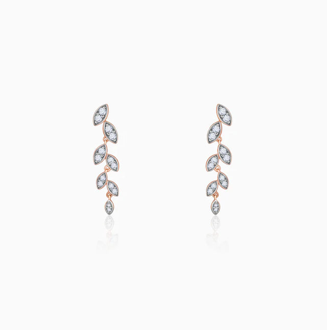 Rose Gold Cascade Diamond Earrings