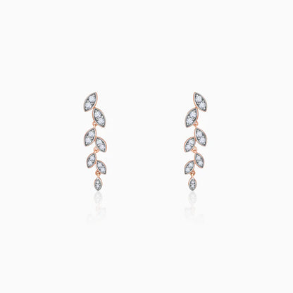Rose Gold Cascade Diamond Earrings