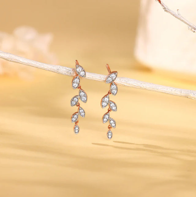 Rose Gold Cascade Diamond Earrings