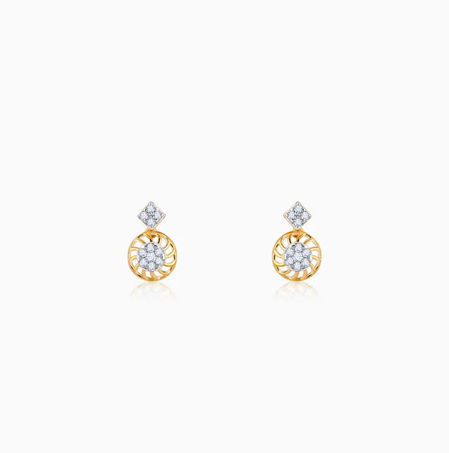 Gold Unravel Diamond Earrings