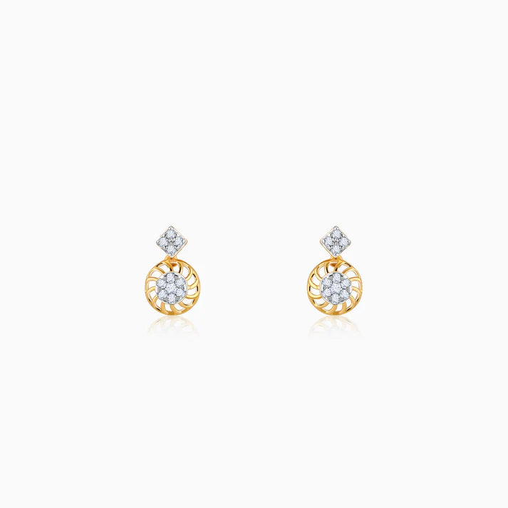 gold unravel diamond earrings