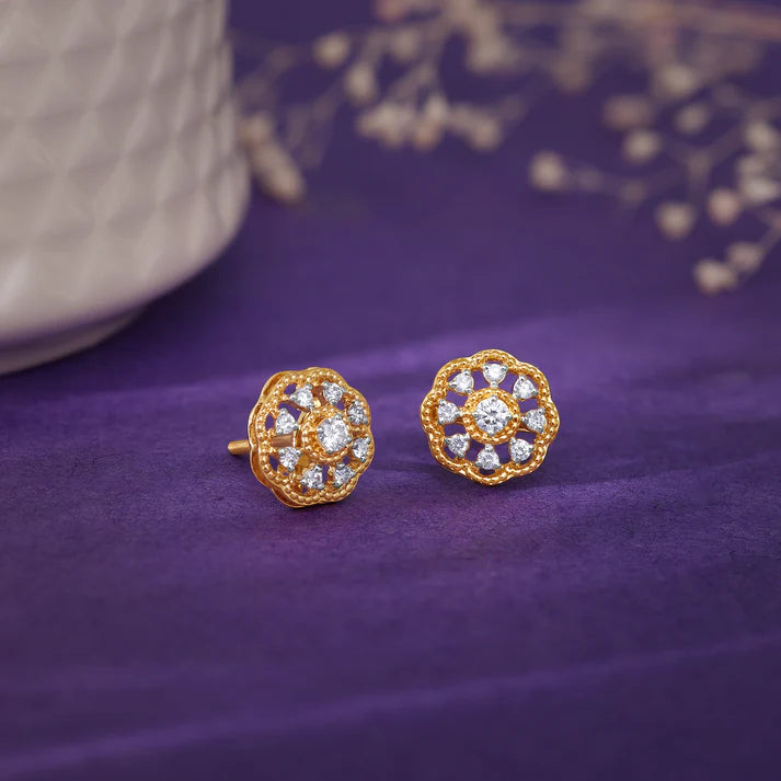 gold bloom buddies diamond earrings