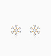 Gold Starburst Sparkle Diamond Earrings