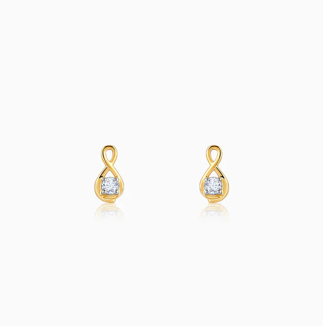 Gold Boundless Solitaire Diamond Studs