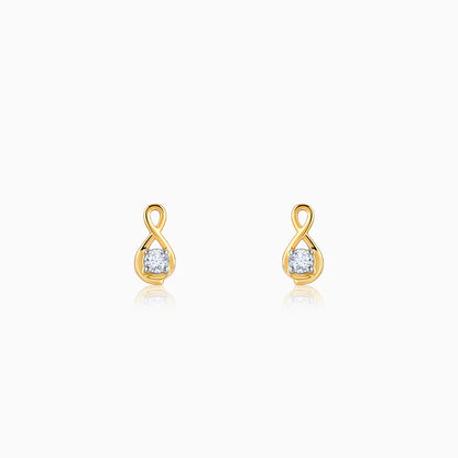 Gold Boundless Solitaire Diamond Studs