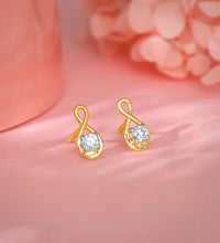 Gold Boundless Solitaire Diamond Studs