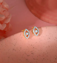 Gold Mystic Eyes Diamond Stud Earrings