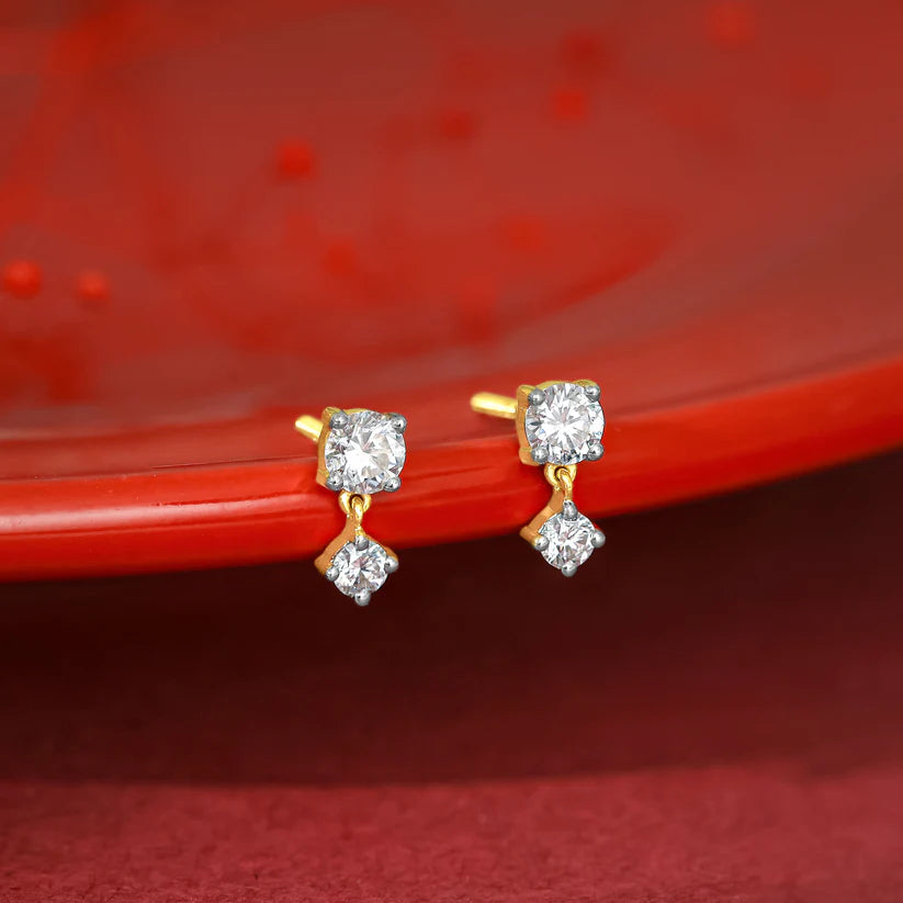gold paseo diamond studs