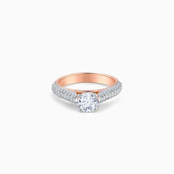 Rose Gold Solitaire Meraki Ring