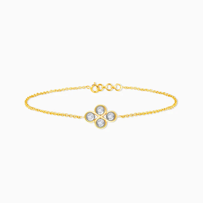 gold heavenly floral diamond bracelet