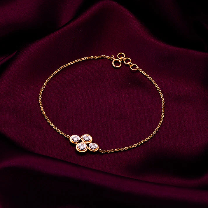 gold heavenly floral diamond bracelet