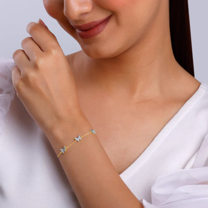 gold butterfly diamond bracelet
