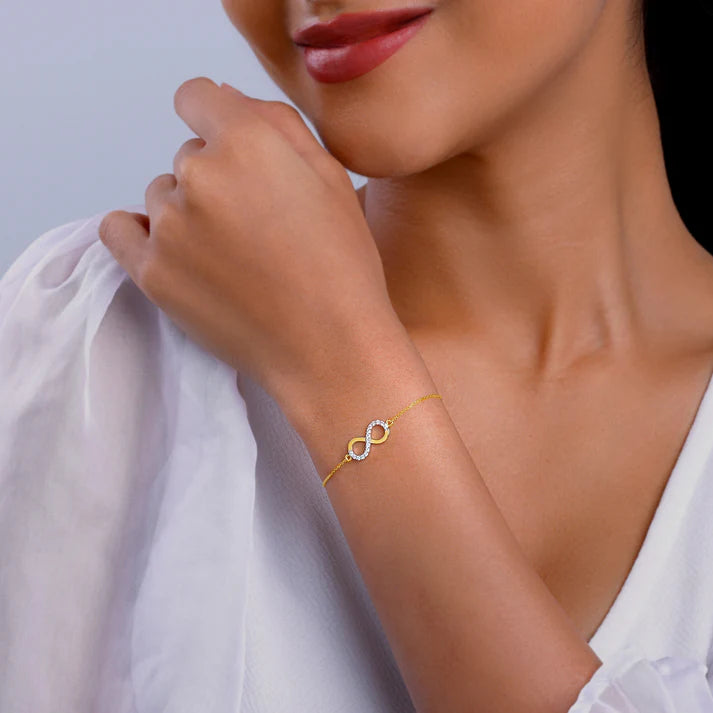 gold infinite shine diamond bracelet
