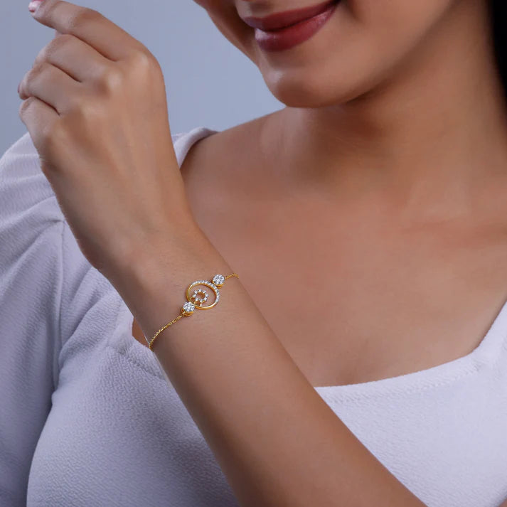 gold circular magic diamond bracelet