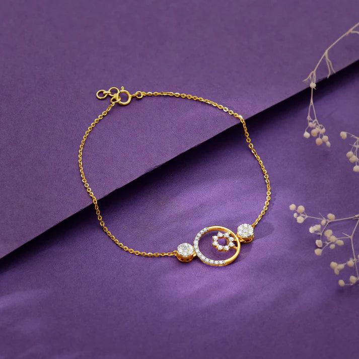gold circular magic diamond bracelet