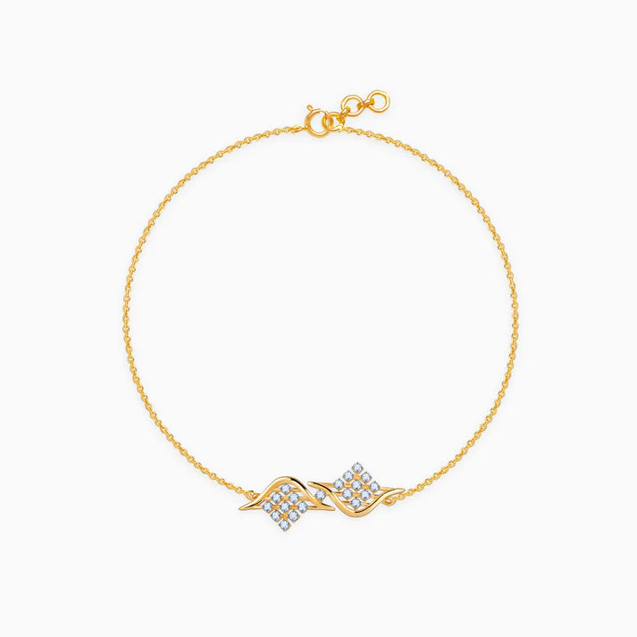 gold charming twist diamond bracelet
