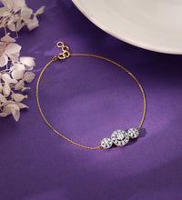 Gold Circular Flower Diamond Bracelet