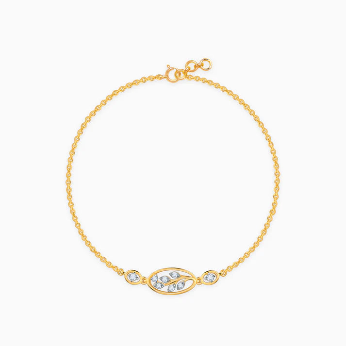 gold the leaf diamond bracelet