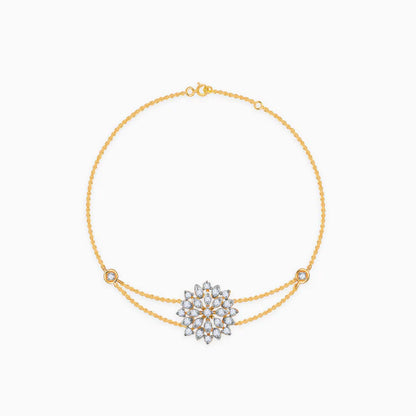 Gold Geometric Floral Diamond Bracelet