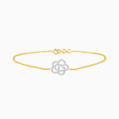 Gold Plumeria Diamond Bracelet