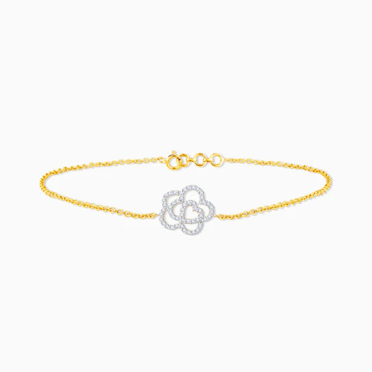 Gold Plumeria Diamond Bracelet