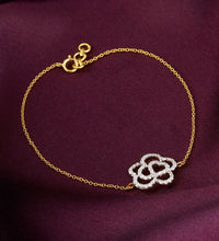 Gold Plumeria Diamond Bracelet