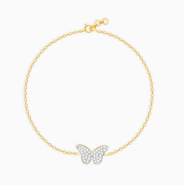 Gold Mysterious Butterfly Diamond Bracelet