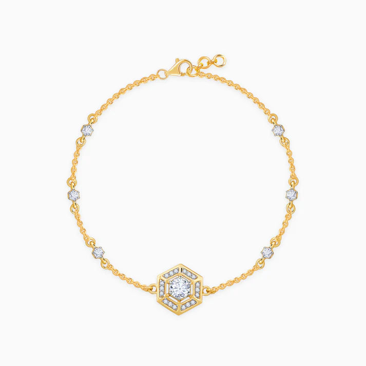 gold lithos diamond bracelet