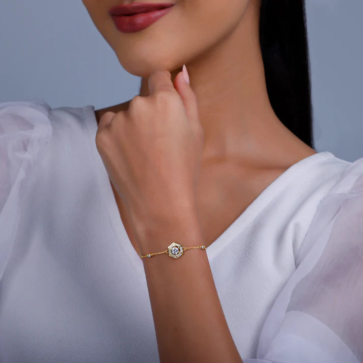 gold lithos diamond bracelet