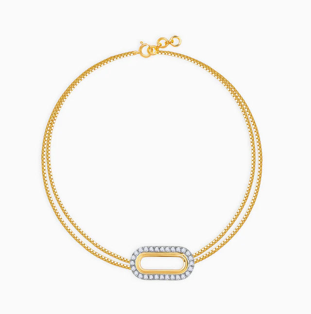 Gold Trendy Sparkle Diamond Bracelet