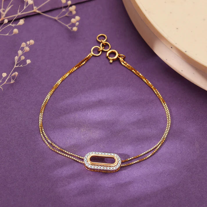 gold trendy sparkle diamond bracelet