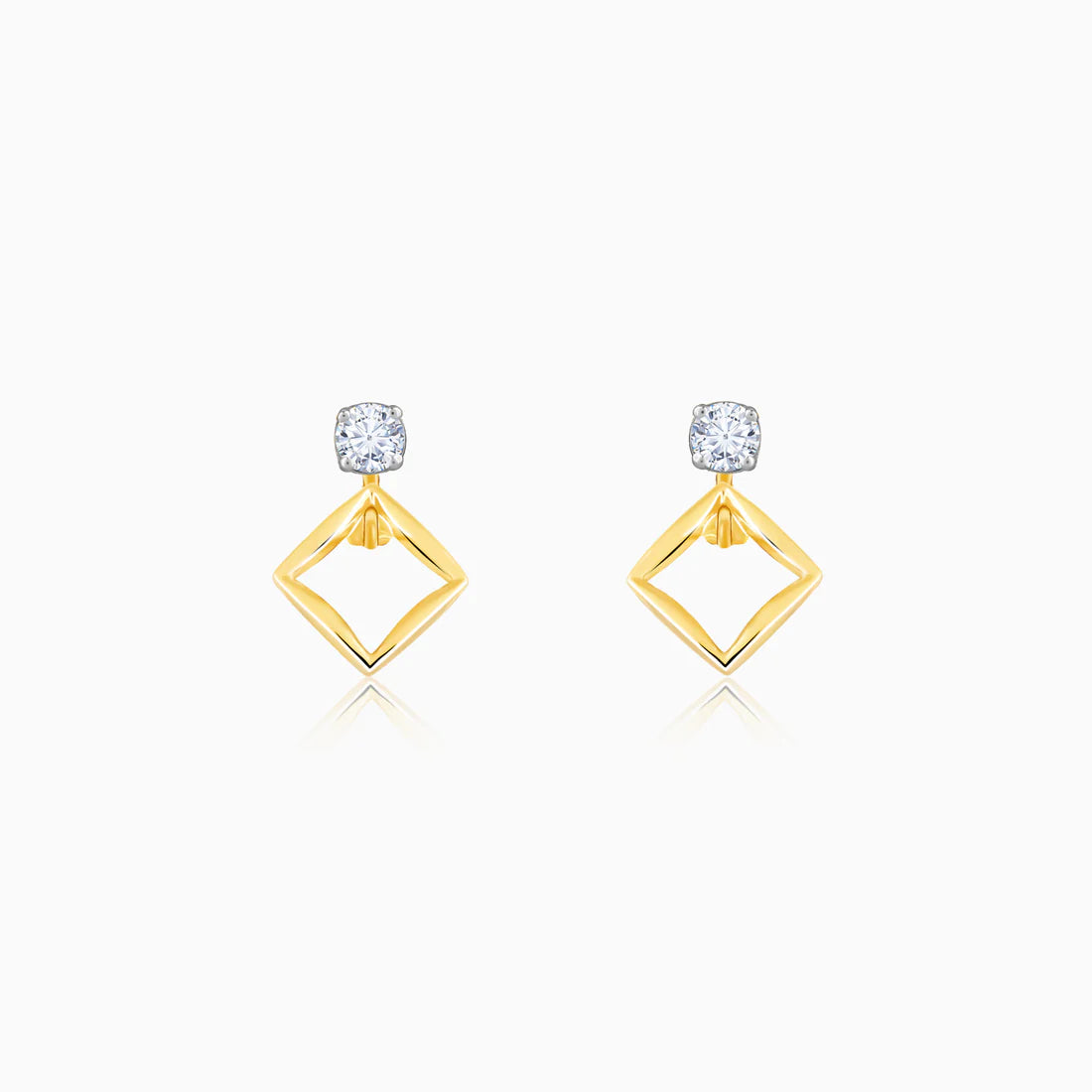 Gold Geometric Radiance Convertible Diamond Earrings