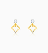 Gold Geometric Radiance Convertible Diamond Earrings