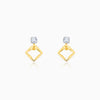 Gold Geometric Radiance Convertible Diamond Earrings