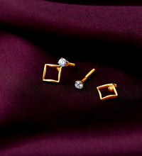 Gold Geometric Radiance Convertible Diamond Earrings