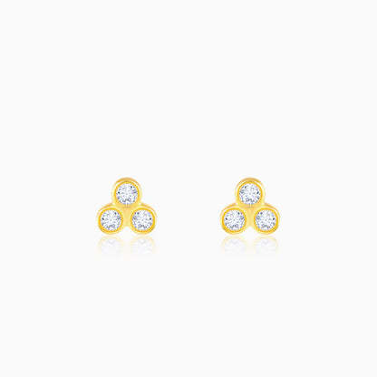 Gold Trifecta Diamond Earrings