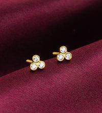 Gold Trifecta Diamond Earrings