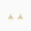 Gold Floral Triad Diamond Earrings
