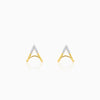 Gold V Stud Diamond Earrings