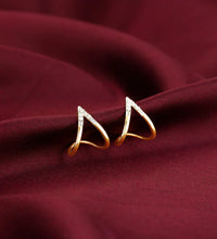 Gold V Stud Diamond Earrings