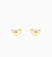 Gold Birdie Stud Diamond Earrings