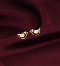 Gold Birdie Stud Diamond Earrings