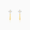 Gold Radiant Drop Diamond Earrings