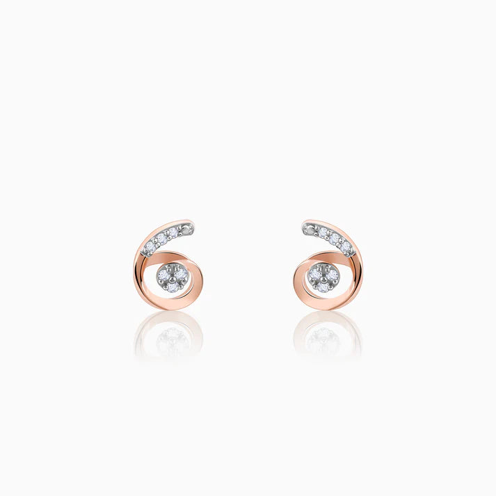 Rose Gold Quoted Diamond Earrings