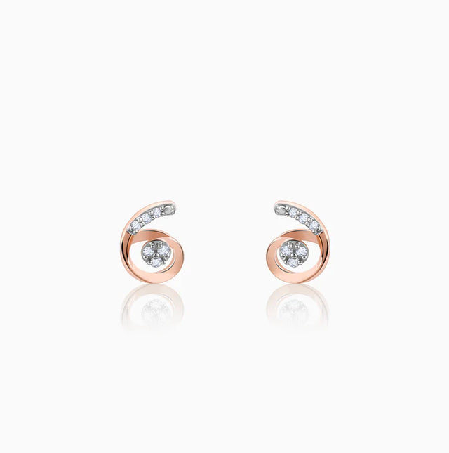 Rose Gold Quoted Diamond Earrings