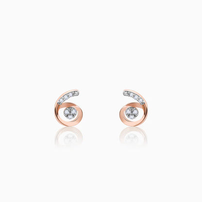 Rose Gold Quoted Diamond Earrings