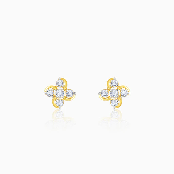 Gold Floral Dream Diamond Earrings