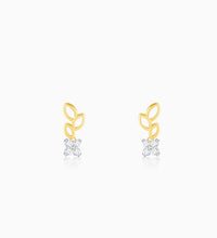 Gold Morning Glory Diamond Earrings